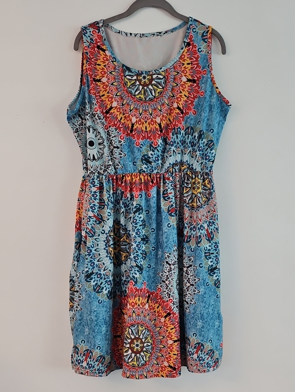 XL W Sleeveless Dress With Elastic Waist And Pockets